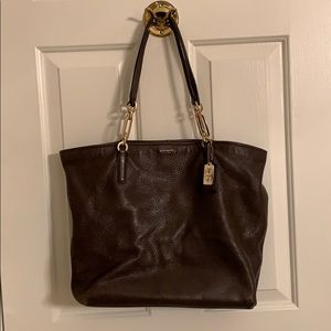 Coach Brown Tote with Gold Hardware